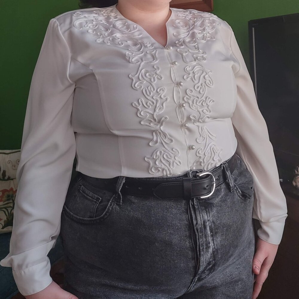 Vintage 90s White Blouse